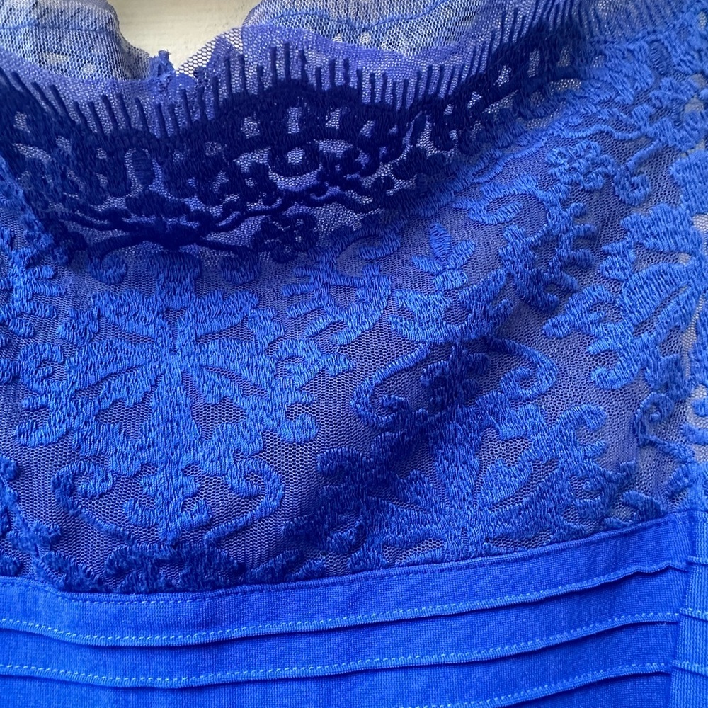 Tadashi Shoji Royal Blue Detailed Cocktail Dress - Picture 3 of 12